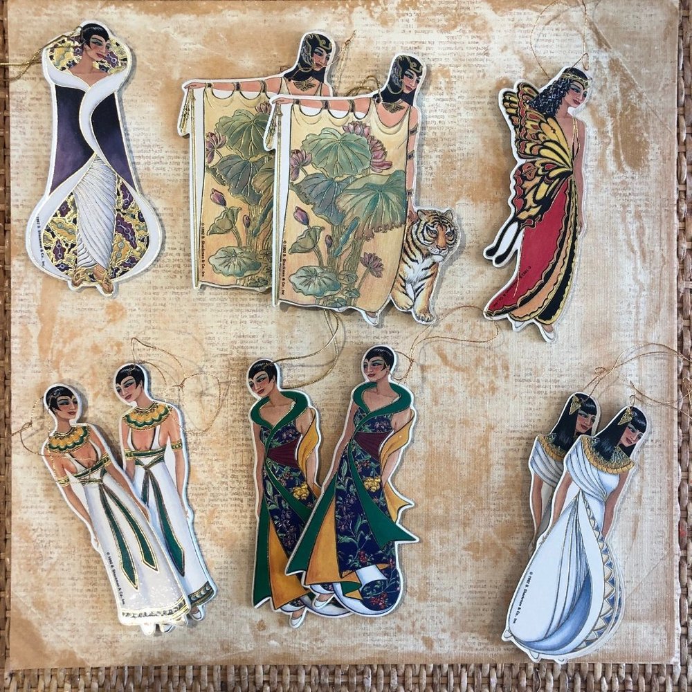 Lot of 10 VTg 1991 Egyptian retro 20's GLAMOUR  Ornaments Shackman